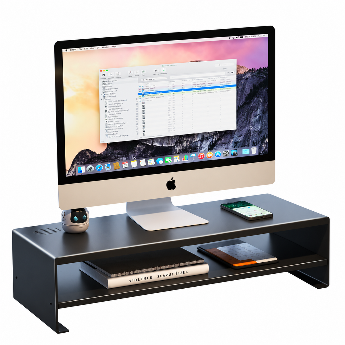 Double-Tier Carbon Steel Monitor Stand