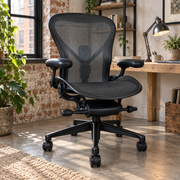 Herman Miller Aeron Chair Onyx Colour Satin Metal Base