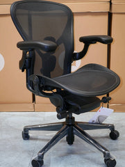 Herman Miller Aeron Chair Onyx Colour Satin Metal Base