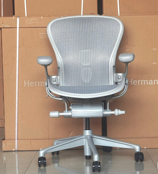 Herman Miller Aeron Chair Colour Mineral Satin Metal Base  (Full 12 years Warranty)