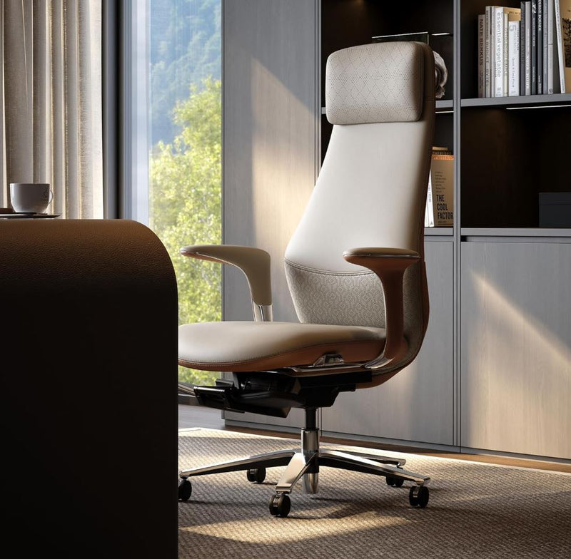 TOMU Italian Genuine Leather Executive Office Chair