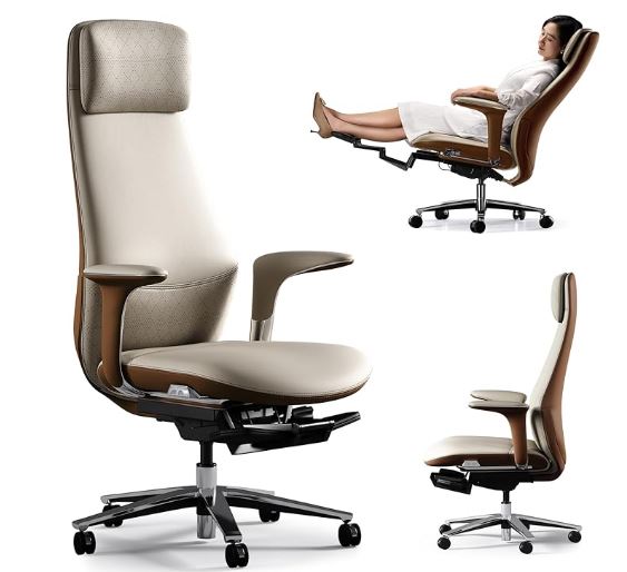 TOMU Italian Genuine Leather Executive Office Chair