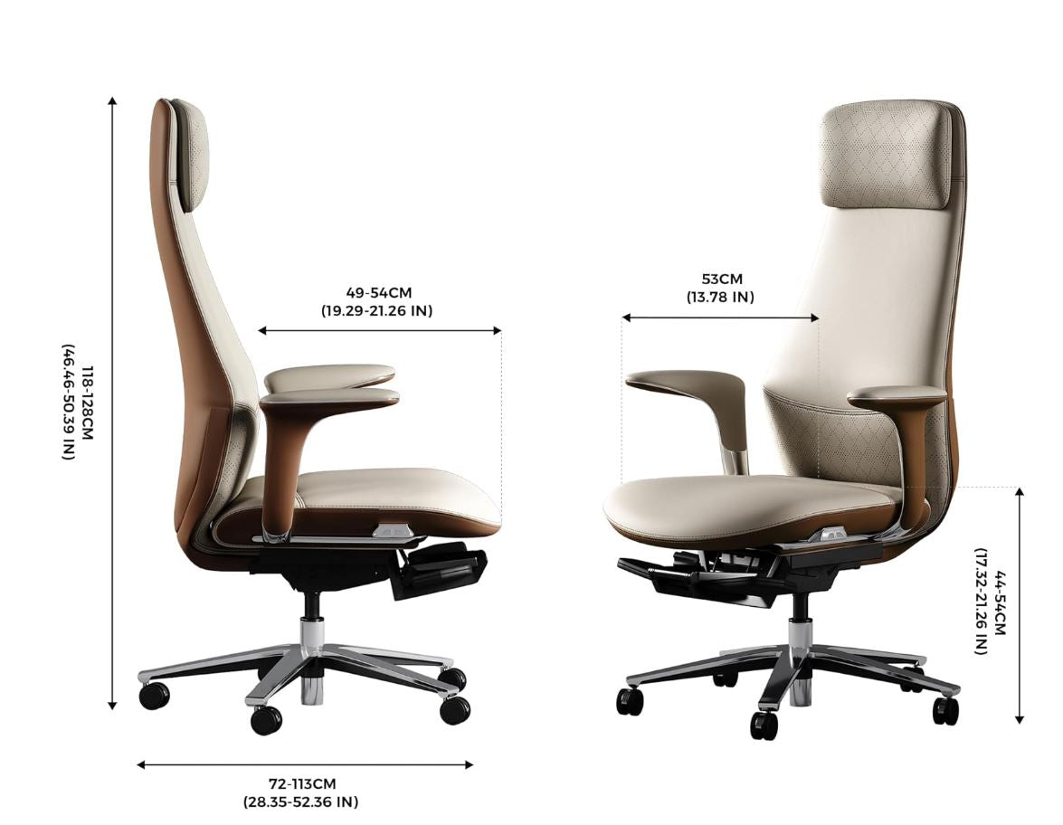 TOMU Italian Genuine Leather Executive Office Chair