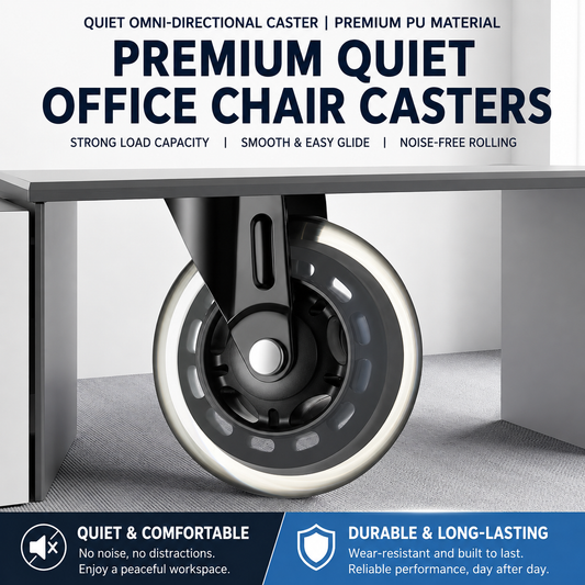 Premium Quiet Carpet Casters - 3 Inches