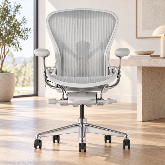 Herman Miller Aeron Chair Mineral Colour Satin Metal / Polishing Aluminium Base
