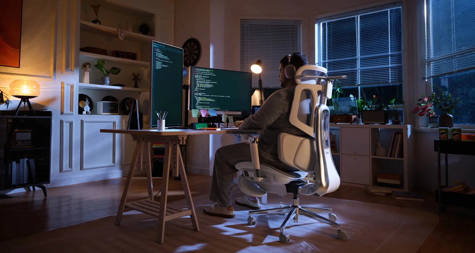 An evening workspace